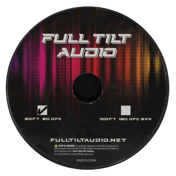 Full Tilt Audio 8 Gauge Tinned Oxygen Free Copper Power/Ground Wire Clear Lot