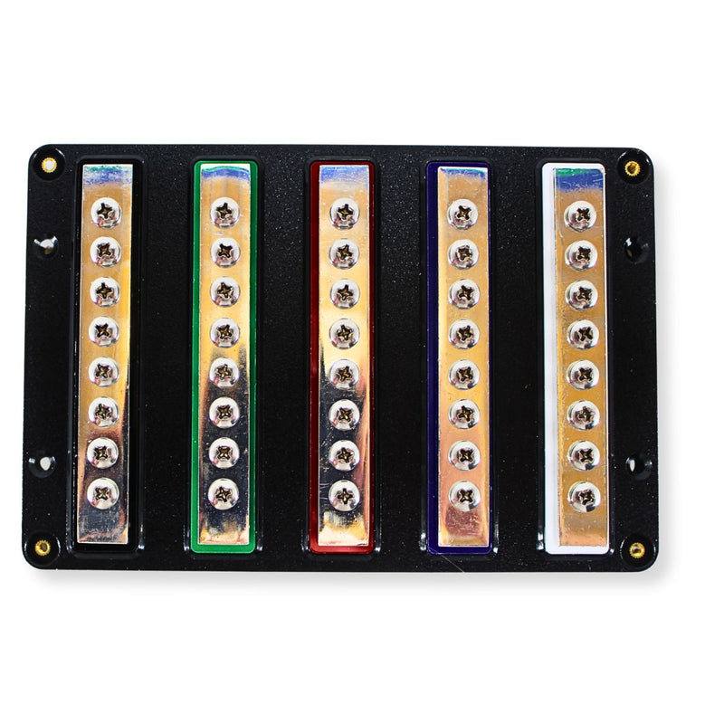Kicker Marine RGBW Distribution Block With Tinned Color Coded Bus Bars 8 Spots