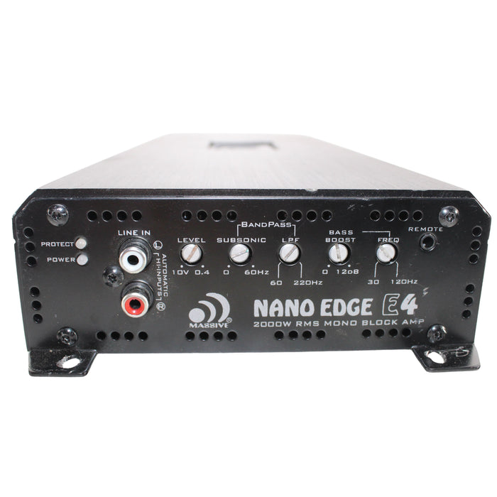 Massive Audio Nano Edge Monoblock Amplifier 4000 Watt 1 Ohm Stable E4 OPEN BOX