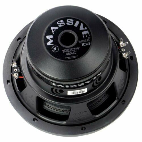 Massive Audio 10" Subwoofer 500W RMS Dual 4-Ohm Car Stereo MMA104