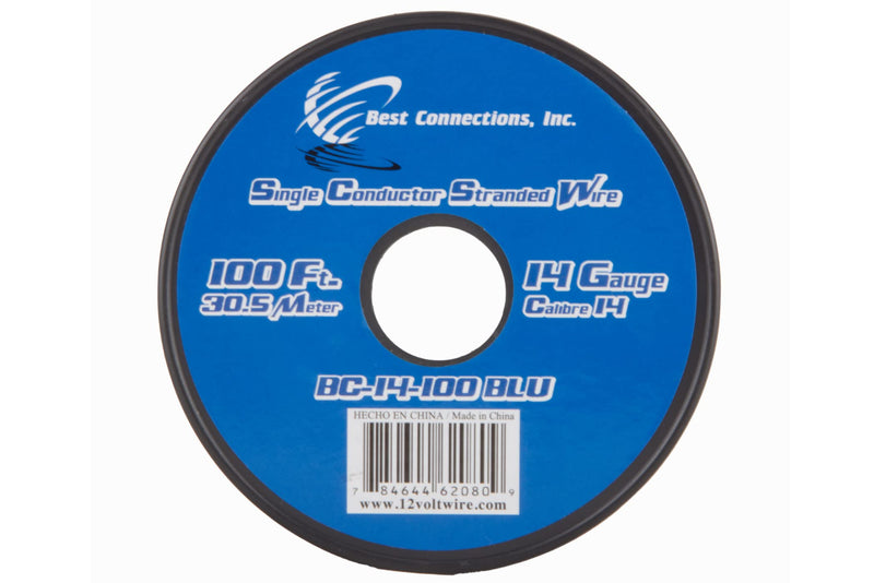 14 GA 100 FT Roll Blue Stranded CCA Primary Wire Lot Cut By The Foot