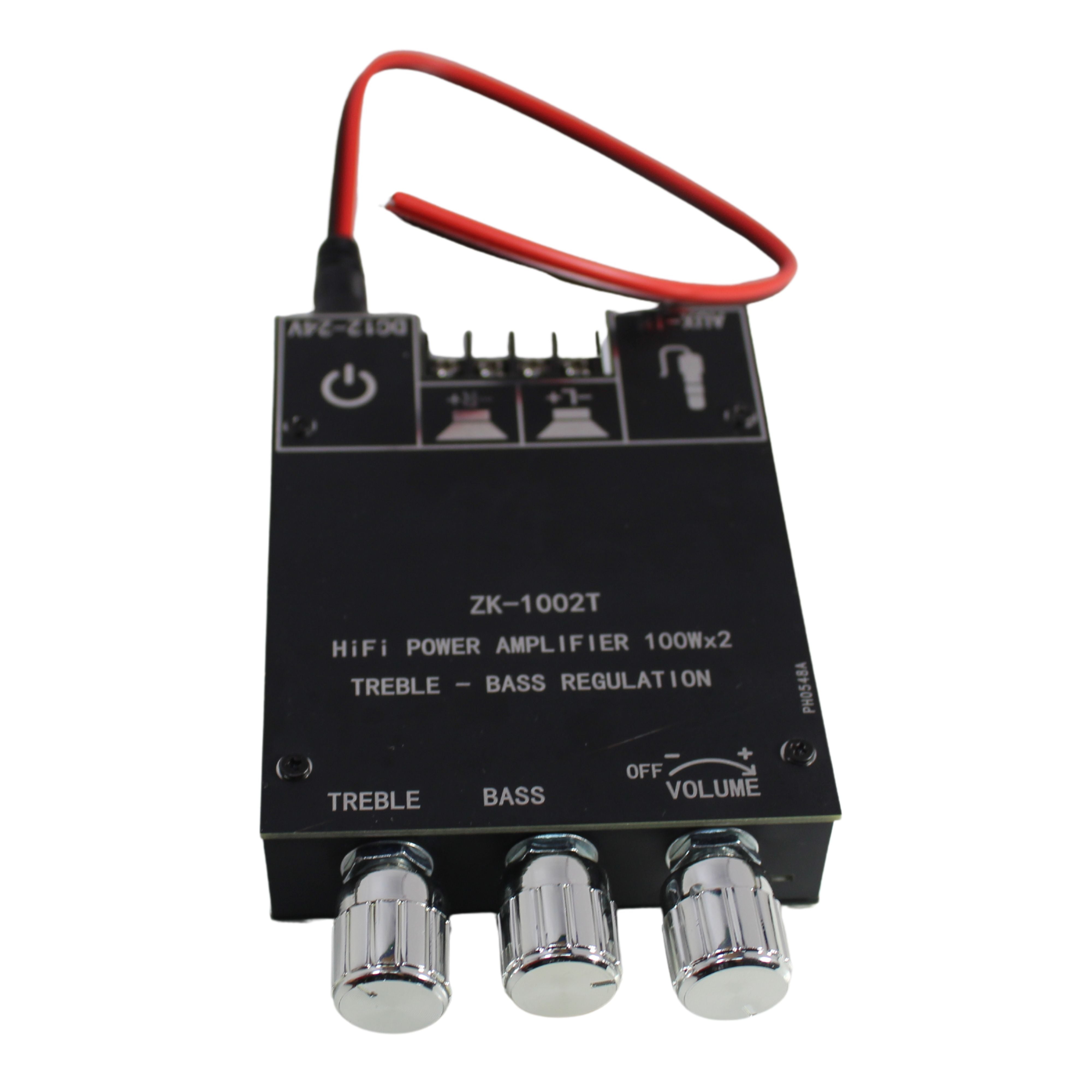ZK-1002T | 200W BT 2-Channel Amplifier Board w Bass & Treble