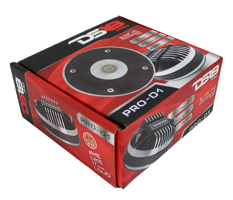 DS18 PRO-D1 2" 640W Titanium 4 Bolt Compression Driver 8 Ohm Car Audio