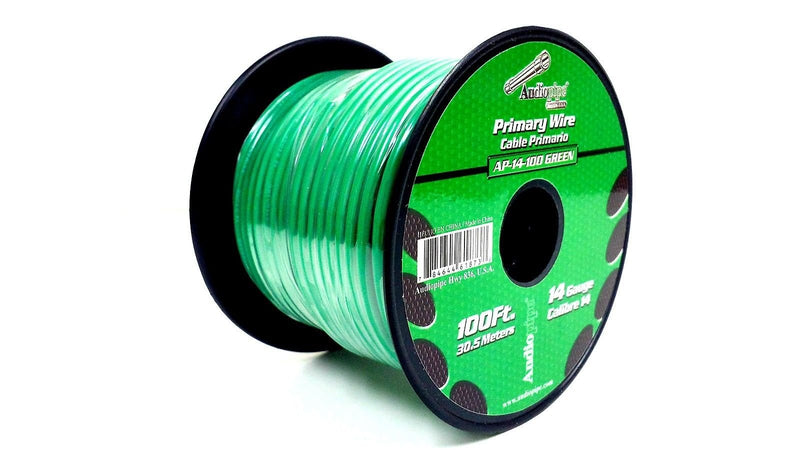 14 GA 100 FT Roll Green Stranded CCA Primary Wire Lot Cut By The Foot