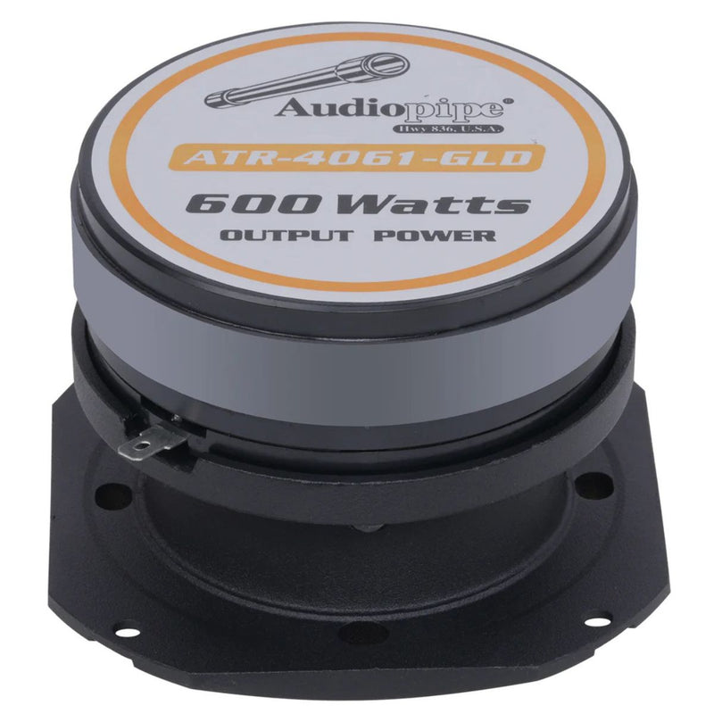 Audiopipe ATR-4061-GLD Super Tweeter 600W 4-8 Ohm Gold w/ Crossover