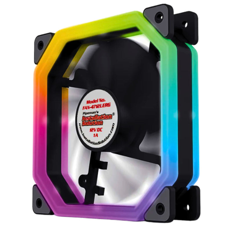 12 Volt Ultra Quiet Electronic / Amplifier Cooling Fan with RGB LED Lights