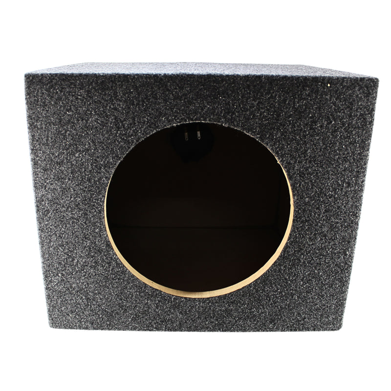Single 10” Sealed Carpeted Subwoofer Box Made w/ Heavy-Duty MDF Construction