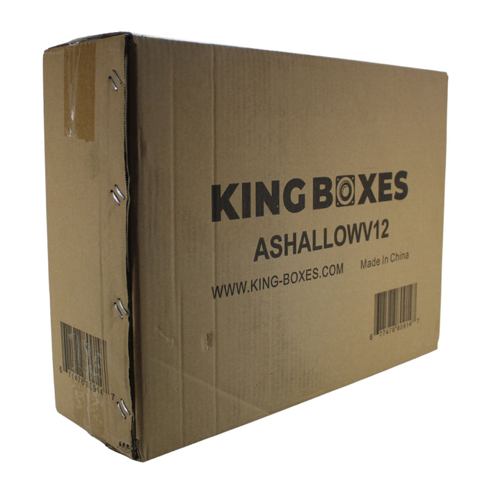 King Boxes Single 12" Shallow Vented Carpeted Speaker Box KG-ASHALLOWV12