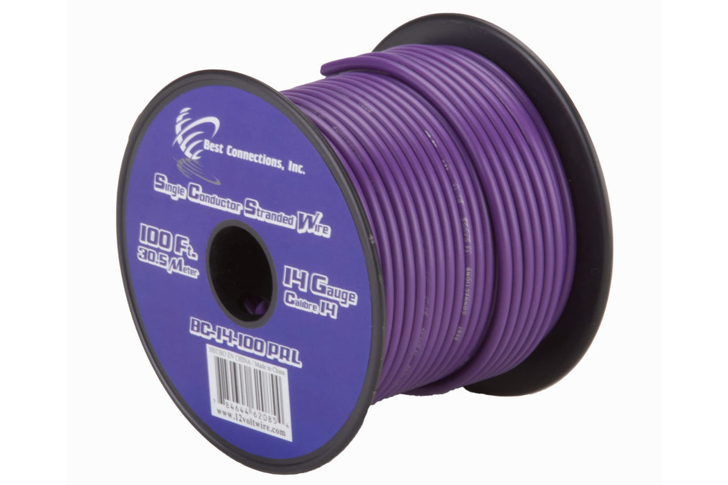 14 GA 100 FT Roll Purple Stranded CCA Primary Wire Lot Cut By The Foot