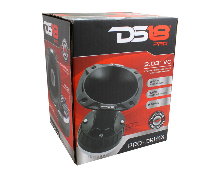 DS18 Bolt On 2" Titanium Compression Driver & Aluminum Horn Kit 640W 8 Ohm DKH1X