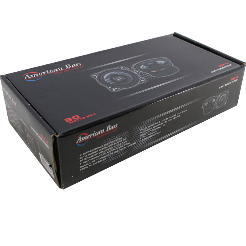 Pair of 4" 2 Way Coaxial Speaker w/ Neodymium Swivel Tweeter 100W 4 Ohm SQ 4.0