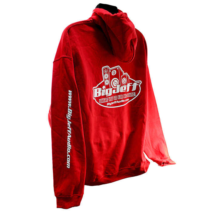 Official Big Jeff Audio Team Big Jeff Heavy Blend Cotton/Polyester Red Hoodie