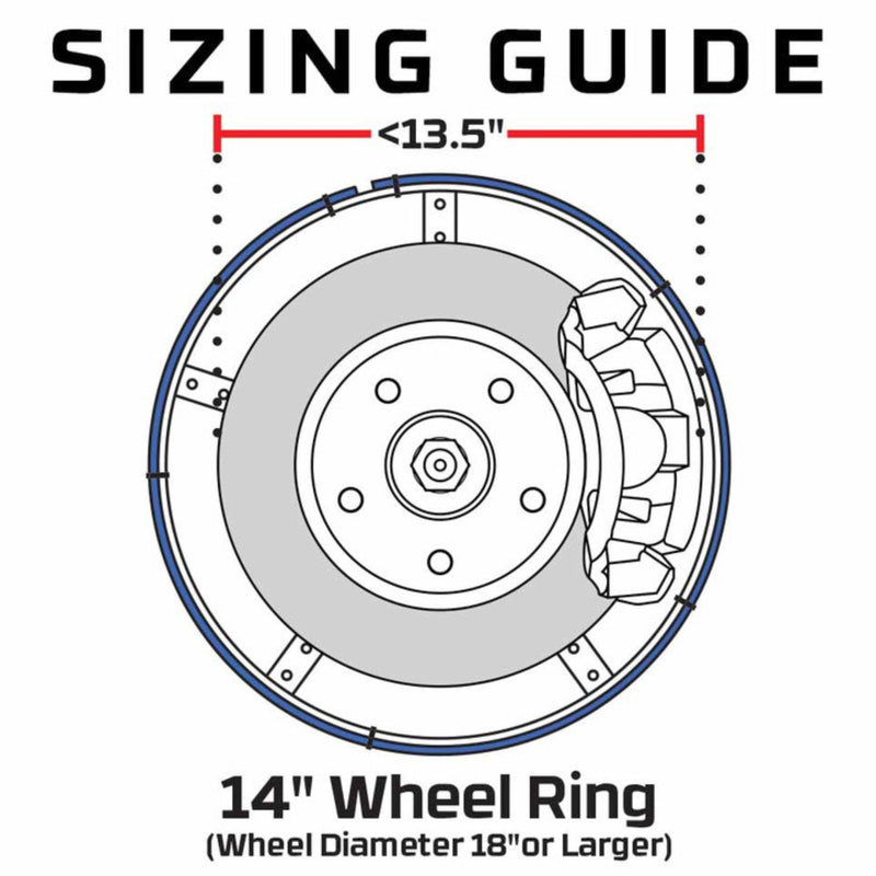 4pc 14" LED Wheel Ring Add-On Lighting Kit For Wireless Underbody Kits OPEN BOX