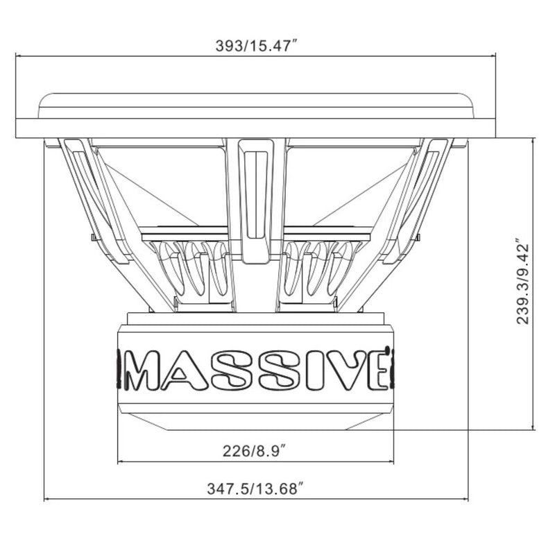 Massive Audio 15" 2000 Watt RMS 3" Dual 2-OHM Voice Coil Mega Subwoofer H152X