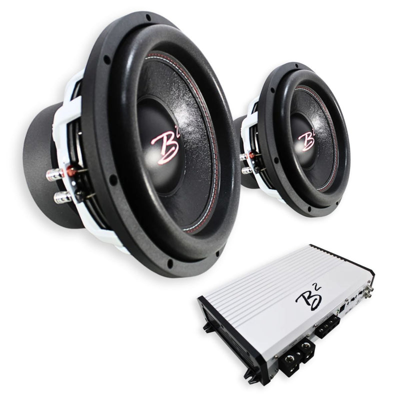 Dual B2 Audio RIOT 12" D4 2000W RMS Subs with RAGE 2300.2 Amp