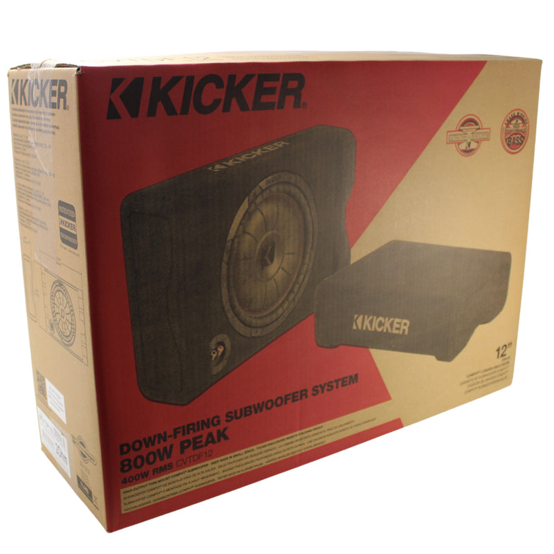 Kicker CompVT Series 12" 400W RMS 2-Ohm Down-Firing Subwoofer Enclosure