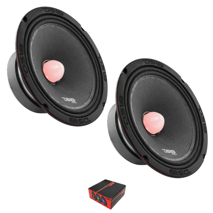 2300W 2x 8" Midrange Speakers + 2x Bullet Tweeters + 1600W 4 Ch Amplifier Combo