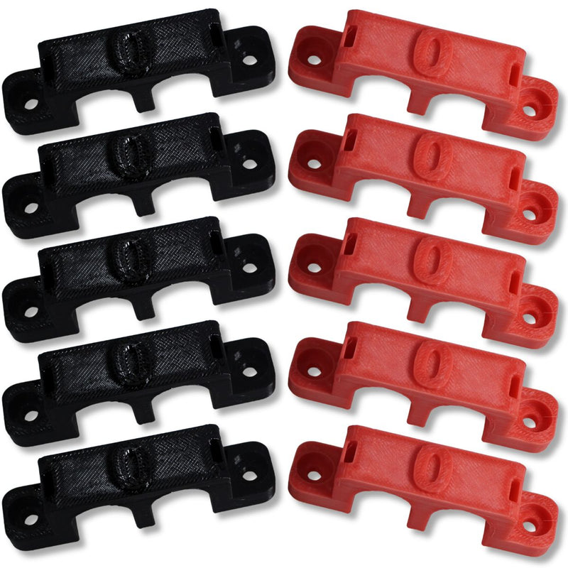 1/0 Gauge Cable Management Wire Comb Dual Slot Use w/ Cable Zip Tie Red/Black