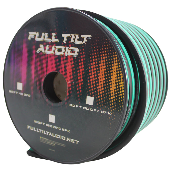 Full Tilt Audio 12Ga Tinned Oxygen Free Copper Speaker Wire Seafoam/Black Lot