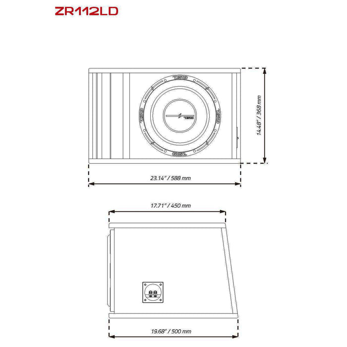 DS18 12" 1 Ohm Subwoofer 1600 Watt Loaded In a Ported Box ZR112LD