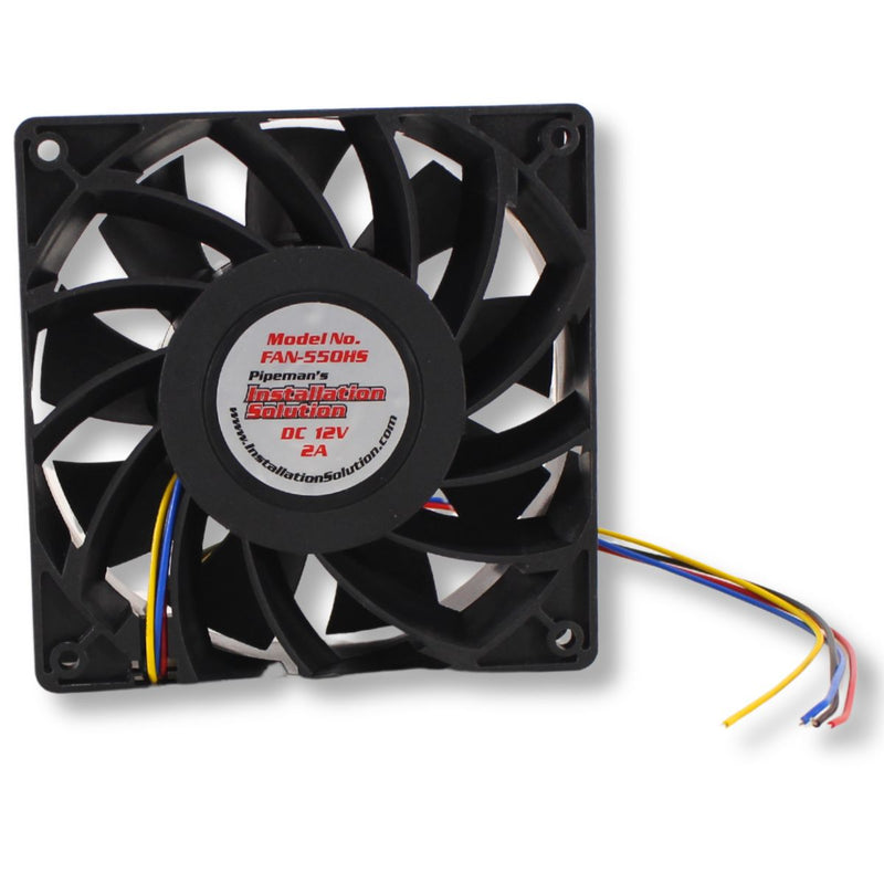 12 Volt 2.0A 4.7" Square High-Speed 50 CFM Waterproof & Quiet Cooling Fan