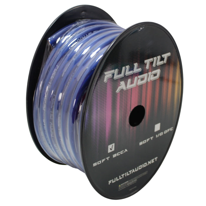Full Tilt Audio 1/0 Gauge Copper Clad Aluminum Power/Ground Wire Blue Lot