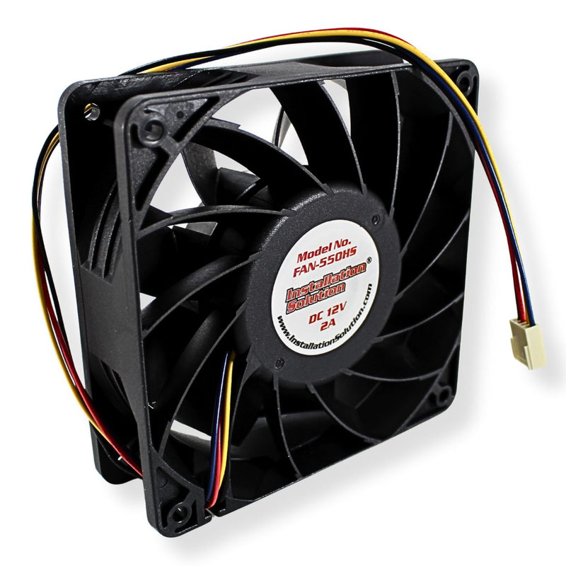 12V 2.0A High-Speed 50 CFM Waterproof Cooling Fan w/ Speed Controller FAN-550HS
