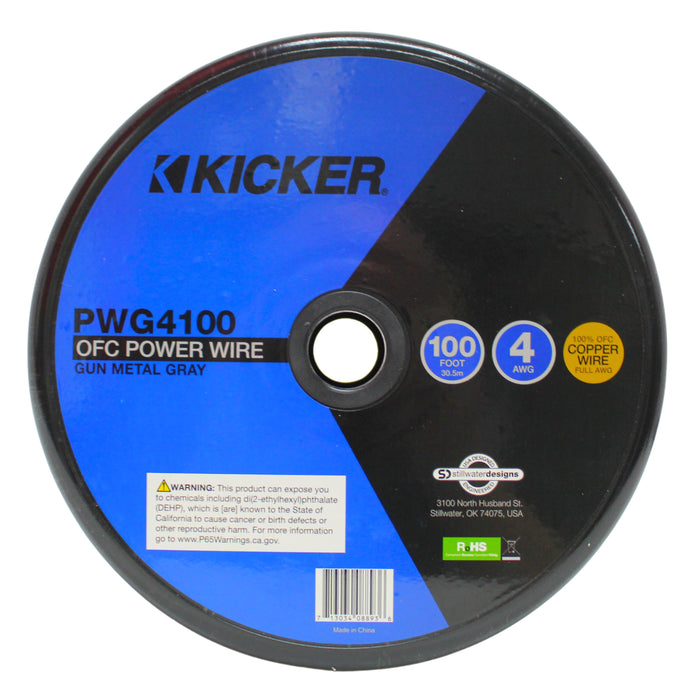 Kicker 4 AWG 100% Oxygen Free Copper OFC Gray Power/Ground Wire Lot