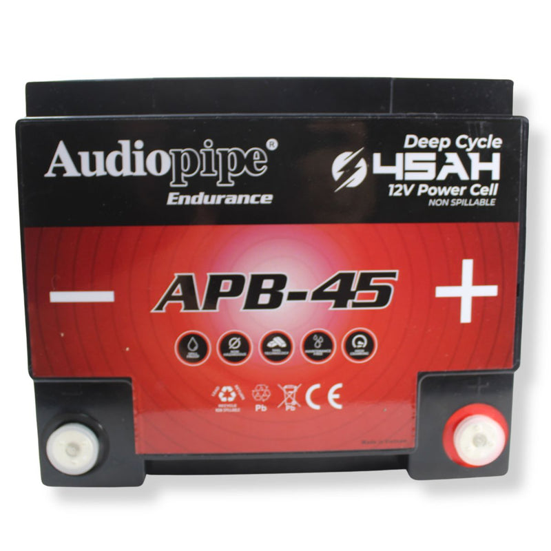 Audiopipe APB-45 12V 1500W 675Amp AGM Deep Cycle Power Cell Battery 45Ah