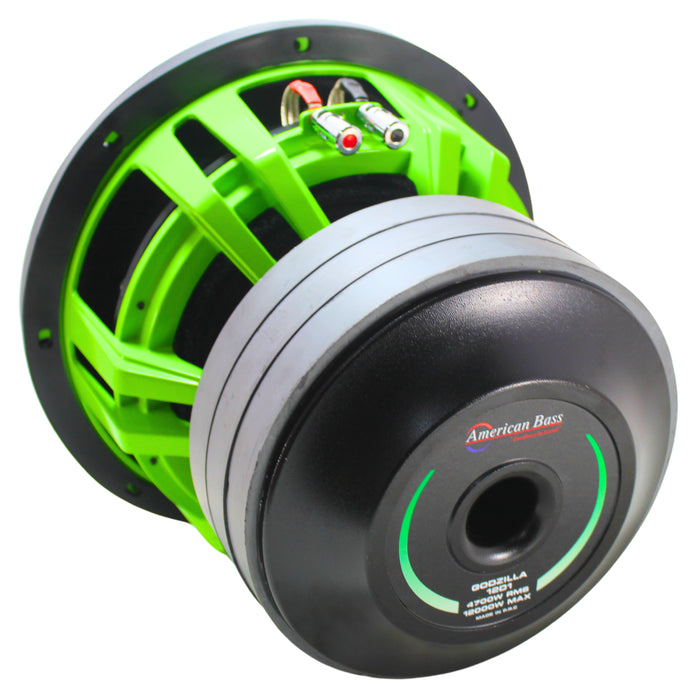 American Bass Godzilla Green/Black 12" Dual 1 Ohm 12000W Peak Sub GODZILLA-12-D1