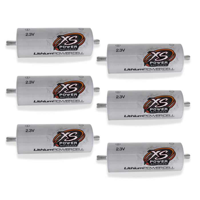 XS Power 6-Pack Kit White 40AH Lithium Cell Bank 2.3v Lith Titanate Oxide (LTO)