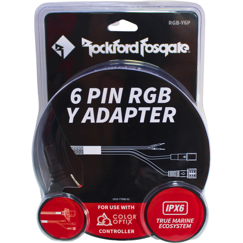 Rockford Fosgate 18" 6-Pin Color Optix RGB Y-Adapter for PMX-RGB Marine Cable