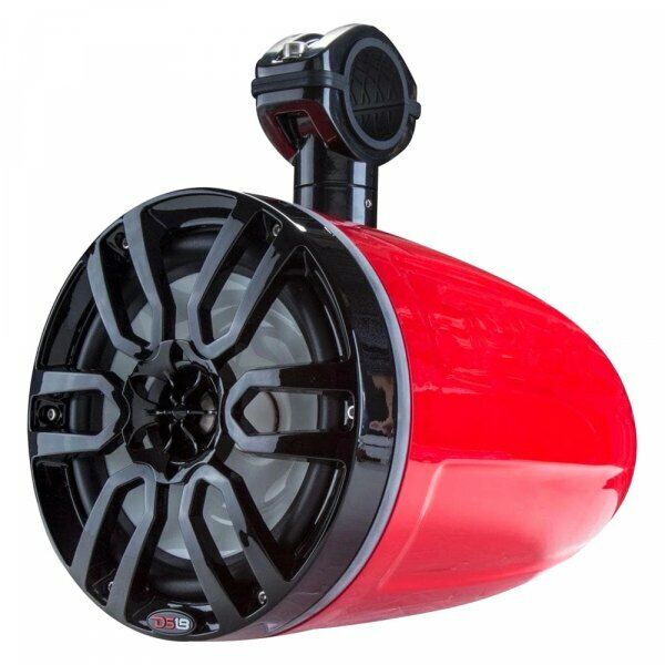 DS18 Hydro 6.5" 600 Watts 4 Ohm Marine Towers with Integrated RGB Lights Red