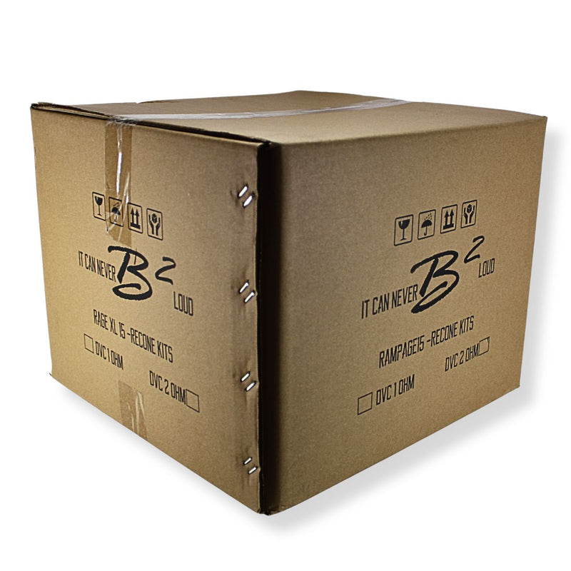 B2 Audio Rampage 15" Re-cone Kit Drop  2-Ohm 4" Coil Carbon Fiber