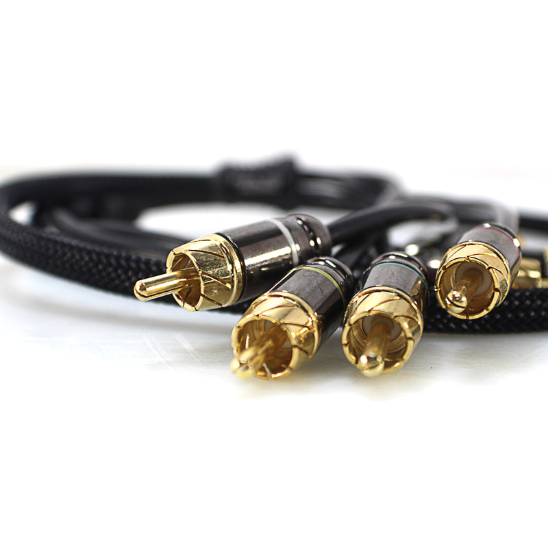 Full Tilt Audio HQ 3 Foot 4 Channel Gold Tip Interconnect RCA Cable FT-RC3.0-4CH
