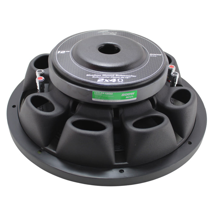 Audiopipe 12" 800W Max Dual Voice Coil 4-Ohm Shallow Mount Subwoofer TXX-FA1200