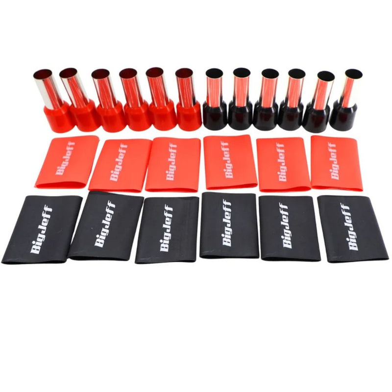 Tin-Plated Copper Wire Ferrule & Heat Shrink Kit 1/0 4 10 12 AWG 64 Pieces