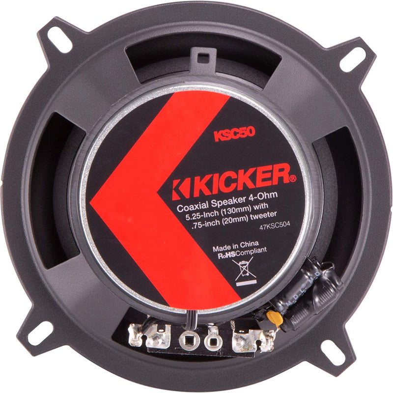 Kicker KS-Series 5.25" 4 Ohm Coaxial Midrange Speakers 150 Watt Peak KSC504