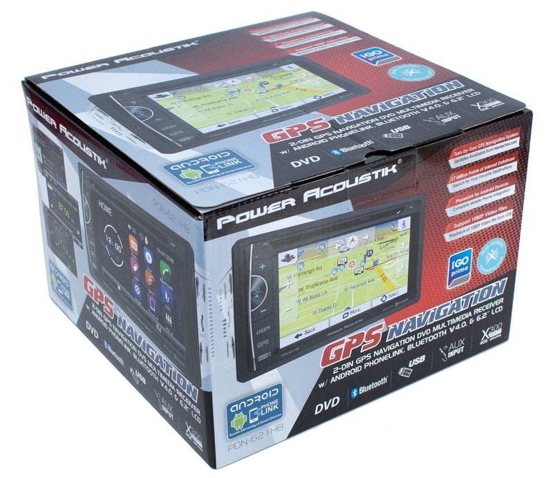 Power Acoustik 6.2" Head Unit Bluetooth Radio 2Din Touch Screen MHL PDN-621HB - Big Jeff Online Inc