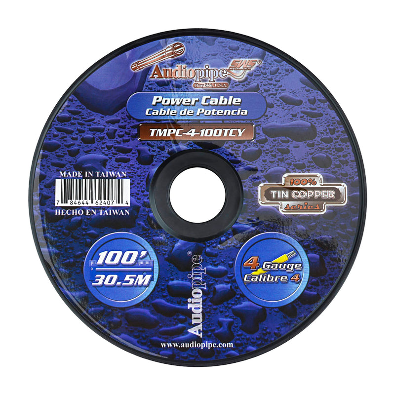 Audiopipe 4 GA OFC Tinned Marine Power/Ground Wire Ylw Lot Cut By The Foot