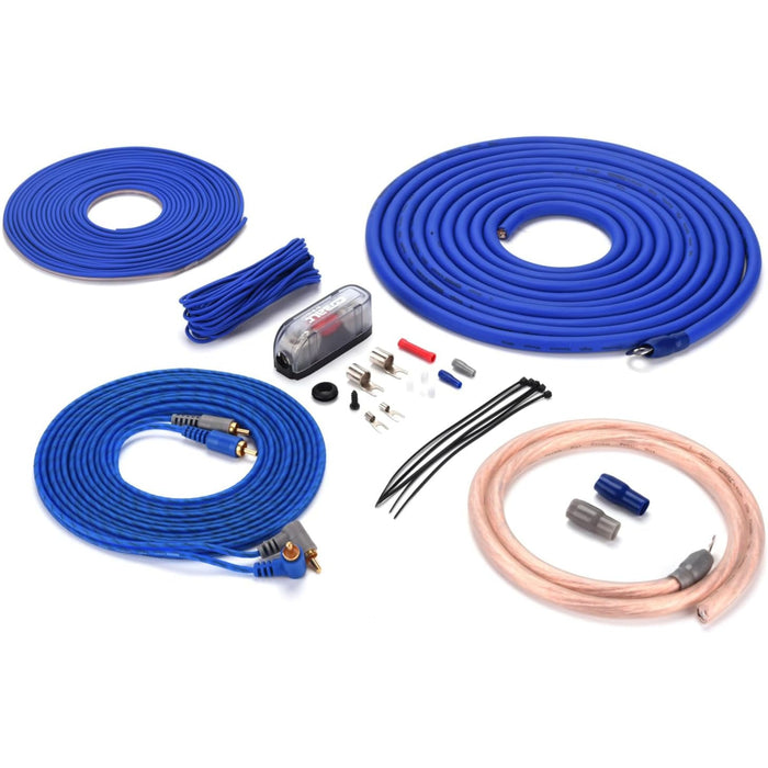 4 Gauge Blue CCA Soft Rubber Complete Amplifier Wire Kit Orion Cobalt Series