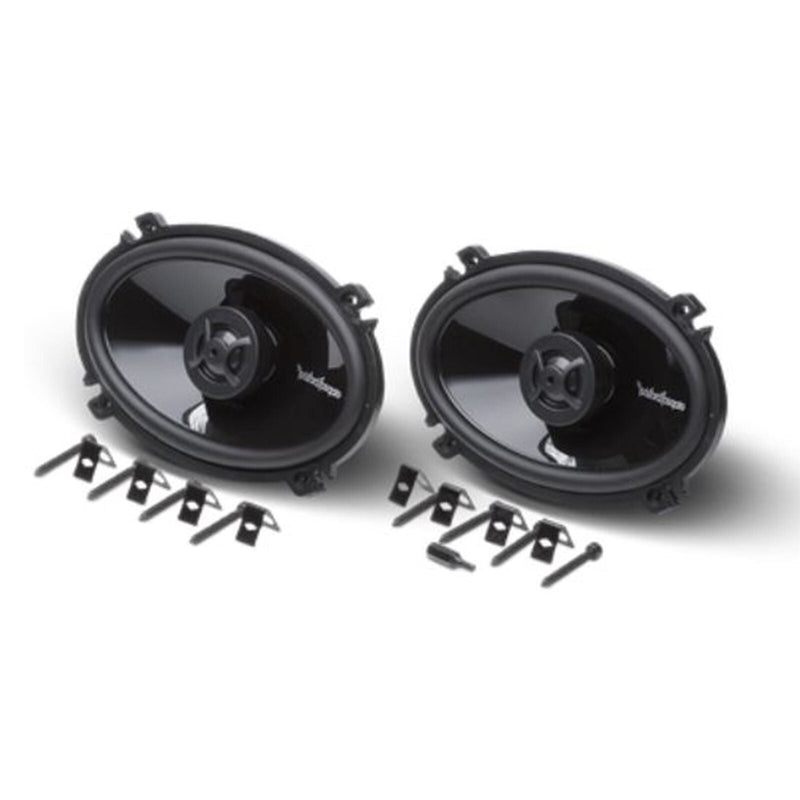Rockford 400W 4CH. Amp w/ pairs of 4"x6" & 5.25" 4 Ohm 2-Way Car Audio Speakers