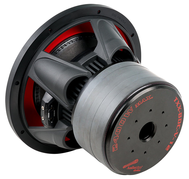 Audiopipe Five Stack Sub 12" 2400 Peak Strontium Magnet 4-Ohm TXX-BDC-V-12D4