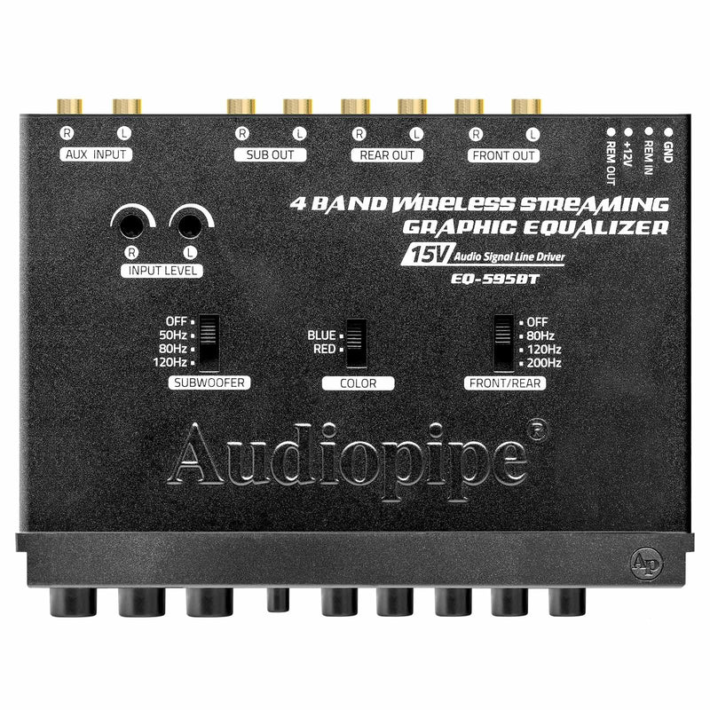4-Band 15V 1/2 Din Wireless Streaming Line Driver Graphic Bluetooth Equalizer