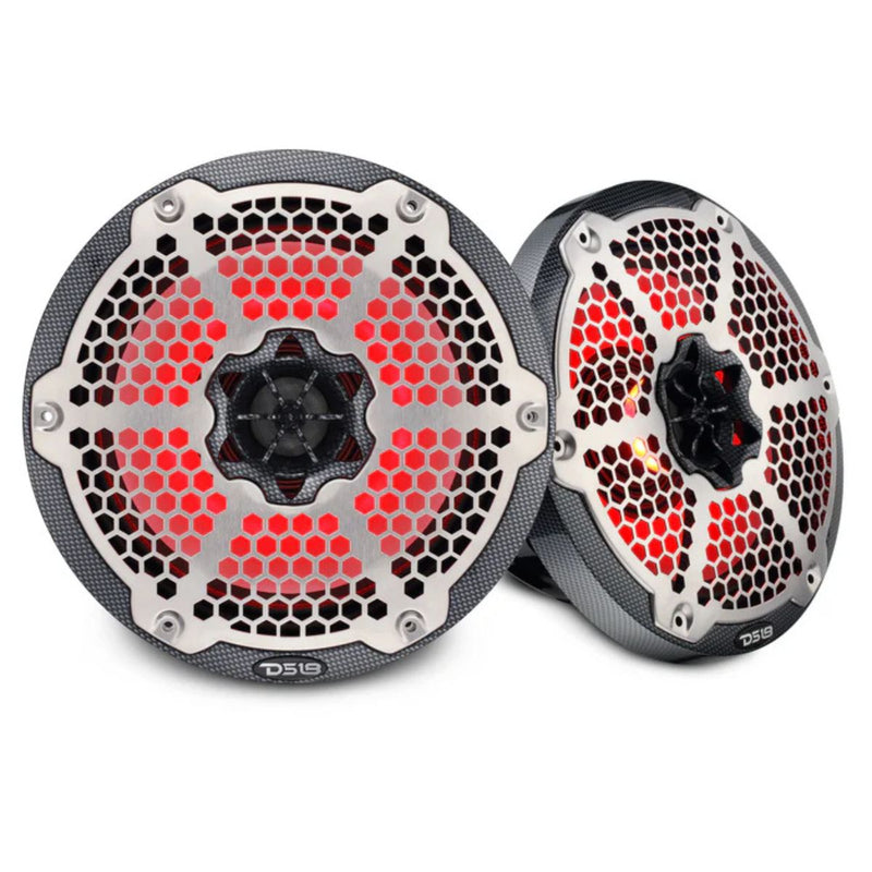 8" 350W RMS Marine 2-Way Hybrid Speakers w/ RGB LED & Neodymium Driver Pair DS18