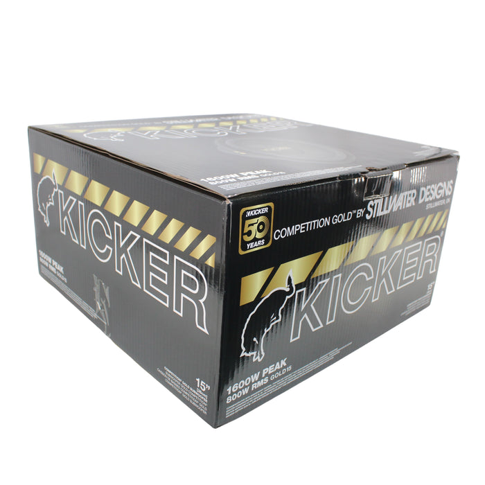 Kicker 50th Competition GOLD Edition 15 Inch Subwoofer Dual 4 Ohm VC 1600W Peak