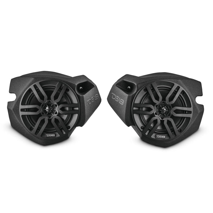 DS18 RZR Built-in Amp Front Kick Panel Pods w/6.5” 4-Ohm Bluetooth Speakers