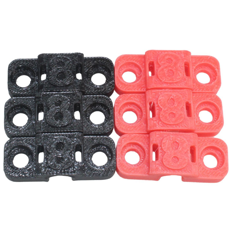 8 Gauge Cable Management Wire Comb Single Slot Can Use w/ Cable Tie Red/Black