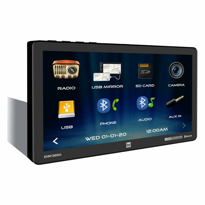 Dual XVM1000UI 10" Touchscreen Bluetooth Single Din Digital Multimedia Receiver