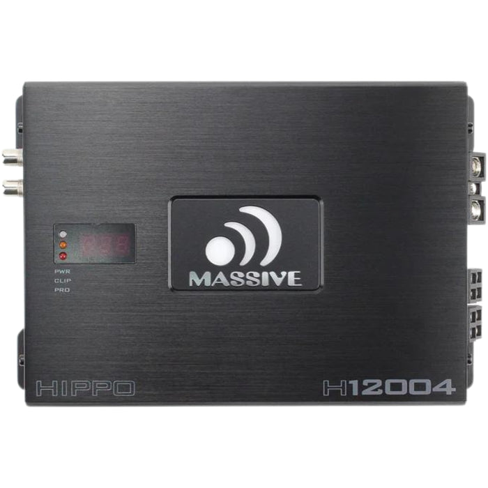 340W RMS x4 2-Ohm 4-Channel Amplifier Massive Audio HIPPO Series MA-H1200.4